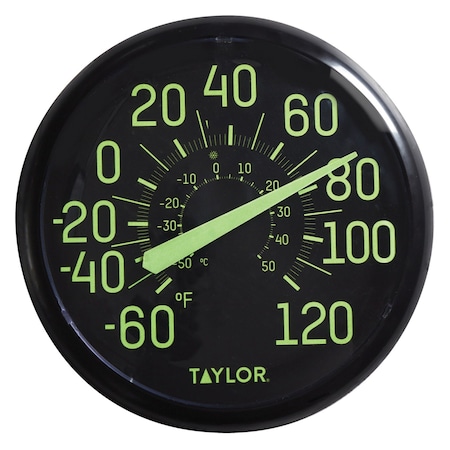 Taylor 13.25" Indoor/Outdoor Glow-in-the-Dark Thermometer 5267459